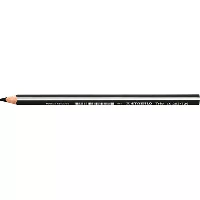 Színes ceruza, háromszögletű, vastag, STABILO "Trio thick", fekete