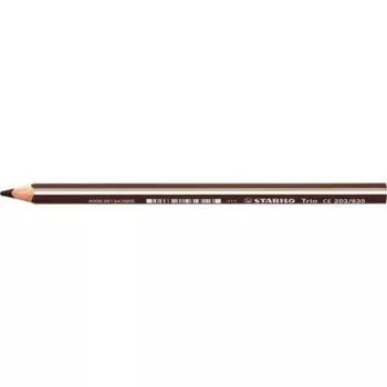   Színes ceruza, háromszögletű, vastag, STABILO "Trio thick", sötét barna