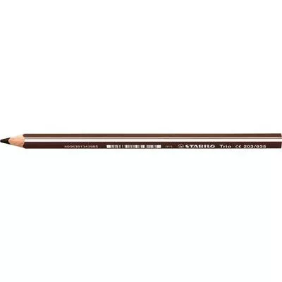 Színes ceruza, háromszögletű, vastag, STABILO "Trio thick", sötét barna
