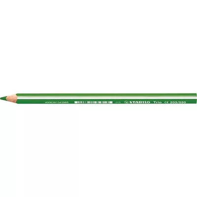 Színes ceruza, háromszögletű, vastag, STABILO  "Trio thick", világoszöld