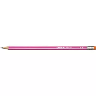 Grafitceruza radírral, HB, hatszögletű, STABILO "Pencil 160", rózsaszín 1 db