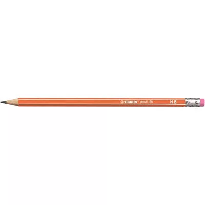Grafitceruza radírral, HB, hatszögletű, STABILO "Pencil 160", narancs 1 db