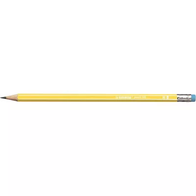 Grafitceruza radírral, HB, hatszögletű, STABILO "Pencil 160", sárga 1 db