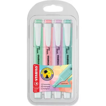   Szövegkiemelő készlet, 1-4 mm, STABILO "Swing Cool Pastel", 4 különböző szín 4 db