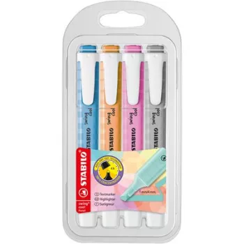   Szövegkiemelő készlet, 1-4 mm, STABILO "Swing cool Pastel", 4 különböző szín 4 db