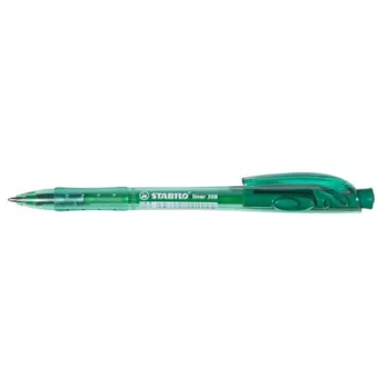   Golyóstoll, 0,38 mm, nyomógombos, STABILO "Liner 308", zöld 1 db