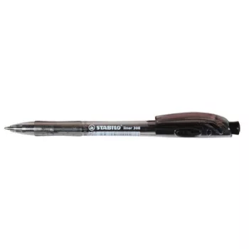   Golyóstoll, 0,38 mm, nyomógombos, STABILO "Liner 308", fekete 1 db