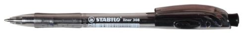 STABILO Liner 308 fekete golyóstoll, fekete tolltest