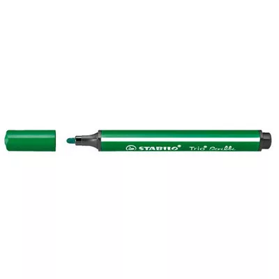 Filctoll, 1,5-2 mm, rugós hegy, STABILO "Trio Scribbi", zöld 1 db