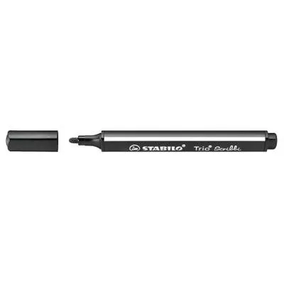 Filctoll, 1,5-2 mm, rugós hegy, STABILO "Trio Scribbi", fekete 1 db