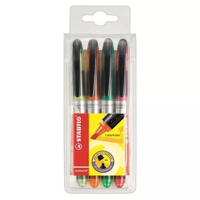 Szövegkiemelő készlet, 1-4 mm, STABILO "Navigator", 4 különböző szín 4 db