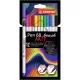 Ecsetirón készlet, STABILO "Pen 68 brush ARTY", 12 különböző szín 12 db