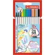 Ecsetirón készlet, STABILO "Pen 68 brush", 12 különböző szín 12 db