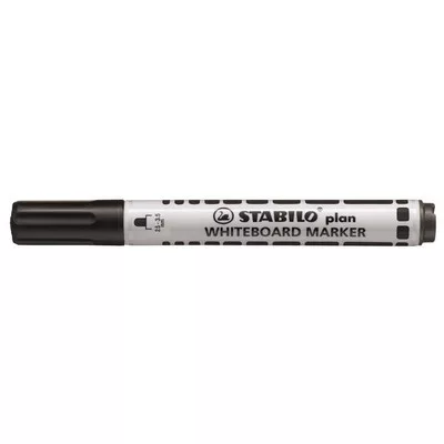 Táblamarker, 2,5-3,5 mm, kúpos, STABILO "Plan", fekete