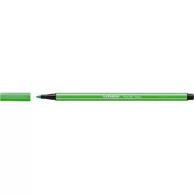 Filctoll, 1 mm, STABILO "Pen 68", neon zöld 1 db