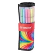 Filctoll, készlet, 1 mm, felcsavarható, STABILO "Pen 68 ARTY", 25 különböző színű 25 db