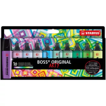   Szövegkiemelő készlet, 2-5 mm, STABILO "BOSS original Arty", 10 hideg szín 10 db