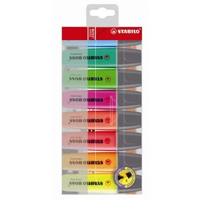 Szövegkiemelő készlet, 2-5 mm, STABILO "BOSS original", 8 különböző szín 8 db