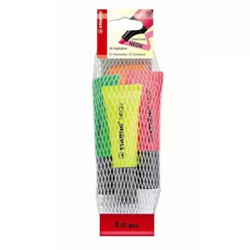   Szövegkiemelő készlet, 2-5 mm, STABILO "Neon", 4 különböző szín 4 db