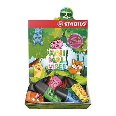 Szövegkiemelő display, 2-5 mm, STABILO "Boss Mini Animal Vibes", vegyes 50 db