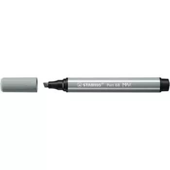   Filctoll, 1-5 mm, vágott hegy, STABILO "Pen 68 MAX", középszürke 1 db
