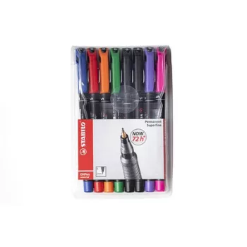   Alkoholos marker készlet, 0,4 mm, STABILO "OHPen S", 8 különböző szín 8 db