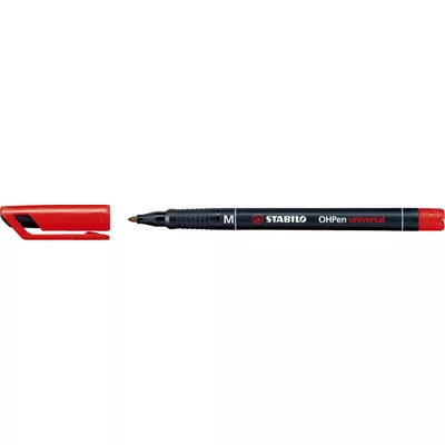 Alkoholos marker, 1 mm, STABILO "OHPen M", piros 1 db