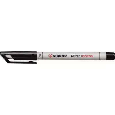 Alkoholmentes marker, OHP, 0,7 mm, STABILO "OHPen F", fekete