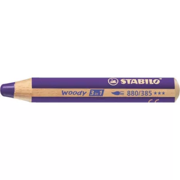   Színes ceruza, kerek, vastag, STABILO "Woody 3 in 1", viola