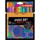 Tűfilc készlet, 0,4 mm, STABILO "Point 88 ARTY", 18 különböző szín 18 db