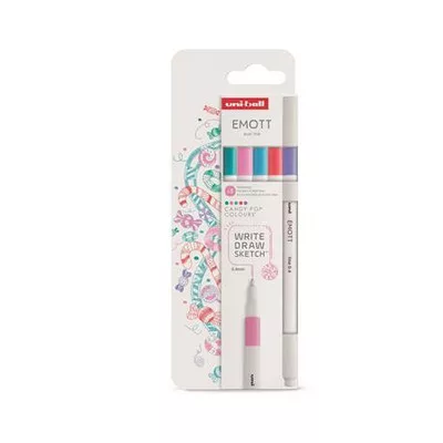 Tűfilc készlet, 0,4 mm, UNI "Emott Candy Pop", 5 különböző szín 5 db