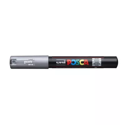 Dekormarker, 0,7-1,0 mm, UNI "Posca PC-1M", ezüst 1 db