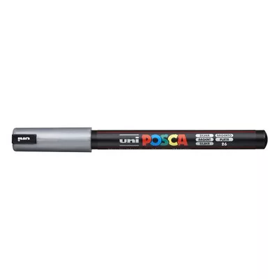 Dekormarker, 0,7 mm, UNI "Posca PC-1MR", ezüst 1 db