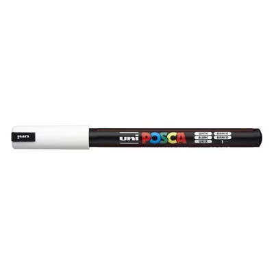 Dekormarker, 0,7 mm, UNI "Posca PC-1MR", fehér 1 db