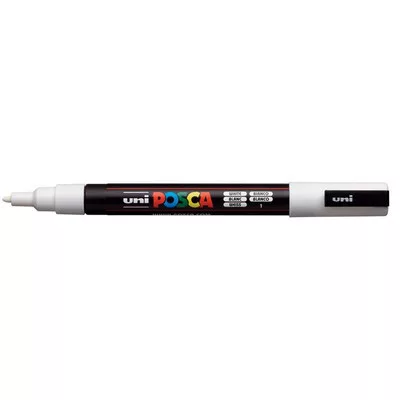 Dekormarker, 0,9-1,3 mm, UNI "Posca PC-3M", fehér 1 db