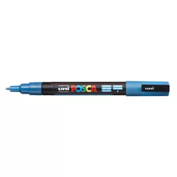   Dekormarker, 0,9-1,3 mm, UNI "Posca PC-3ML", fényes kék 1 db