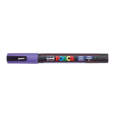 Dekormarker, 0,9-1,3 mm, UNI "Posca PC-3ML", fényes lila 1 db