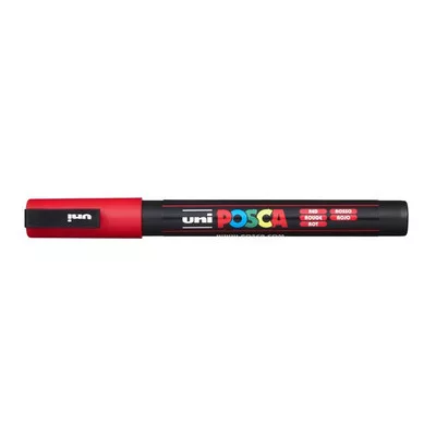 Dekormarker, 0,9-1,3 mm, UNI "Posca PC-3M", piros 1 db