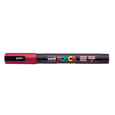 Dekormarker, 0,9-1,3 mm, UNI "Posca PC-3M", sötétpiros 1 db