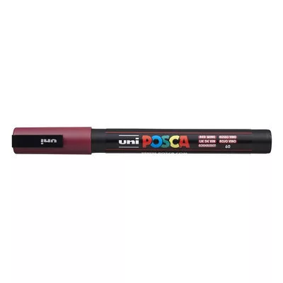 Dekormarker, 0,9-1,3 mm, UNI "Posca PC-3M", vörösbor 1 db