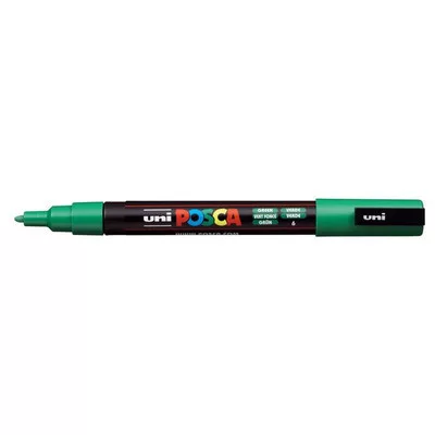 Dekormarker, 0,9-1,3 mm, UNI "Posca PC-3M", zöld 1 db