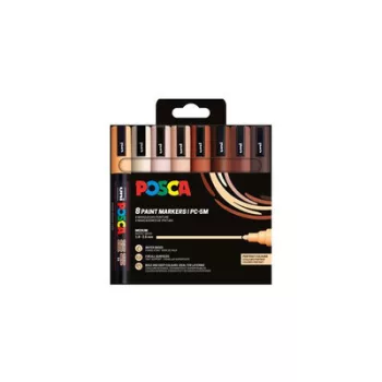   Dekormarker készlet, 1,8-2,5 mm, UNI "Posca PC-5M", 8 különböző portré szín 8 db
