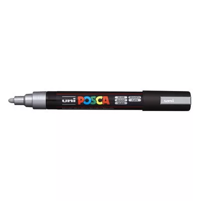 Dekormarker, 1,8-2,5 mm, UNI "Posca PC-5M", ezüst 1 db