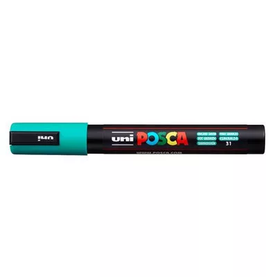 Dekormarker, 1,8-2,5 mm, UNI "Posca PC-5M", smaragdzöld 1 db