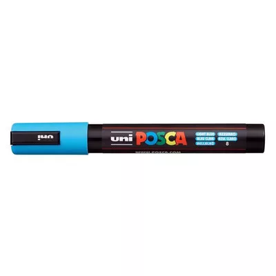 Dekormarker, 1,8-2,5 mm, UNI "Posca PC-5M", világoskék 1 db