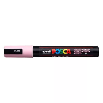 Dekormarker, 1,8-2,5 mm, UNI "Posca PC-5M", világos rózsaszín 1 db