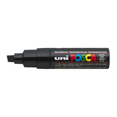 Dekormarker, 8 mm, vágott, UNI "Posca PC-8K", fekete 1 db