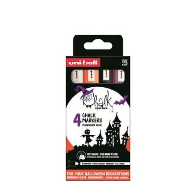 Krétamarker készlet, 1,8-2,5 mm, UNI "PWE-5M","Halloween", 4 különböző szín 4 db
