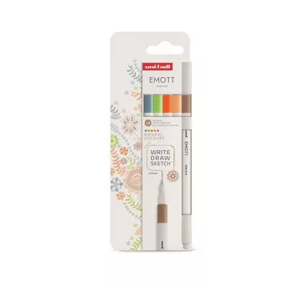 Tűfilc készlet, 0,4 mm, UNI "Emott Natural", 5 különböző szín 5 db