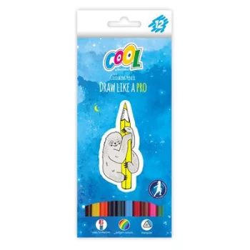   Színes ceruza készlet, háromszögletű, COOL BY VICTORIA, 12 különböző szín 12 db